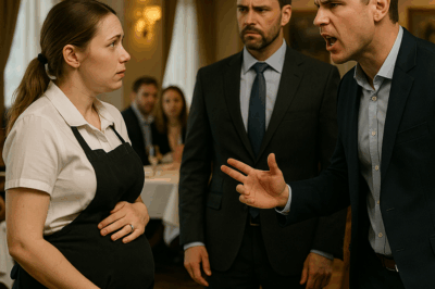 The Millionaire’s Son Mocked and Humiliated a Pregnant Waitress in Front of Everyone—But What He Didn’t Know Was That Her Husband’s Identity Would Shock the Entire Restaurant, Turn the Scene Into One of the Most Explosive Confrontations Ever Witnessed, and Leave the Arrogant Heir Humiliated Before Cameras, Guests, and High Society in a Scandal That Proved Money Can’t Protect Arrogance From Truth