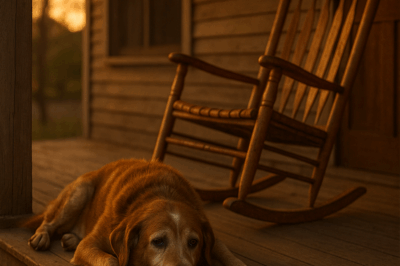 Every morning for 214 days, Rusty lay beneath the same creaking porch chair—waiting for the scent that meant she was near. But when the breeze shifted that evening and the chair moved without a soul around… something old stirred in the air, and he knew.