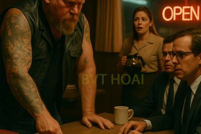 They Saw the Tattoos, the Scars, the Leather Vest and Thought They Knew His Story—But When the Stranger Rose From His Coffee at a Desert Diner, Laid a Heavy Hand on the Table of Men in Suits, and Spoke Seven Words That Silenced the Room, Even the Waitress With Trembling Hands Realized She Was Witnessing Something Rare; What Happened Next on Route 66 Would Shatter Every Assumption About Violence, Kindness, and the True Shape of Courage in the Dark Hours of an American Night.”