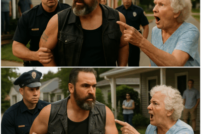 They hauled him off in cuffs because a seventy-year-old widow said the biker “harassed” her—then he’s the one who saved her life.