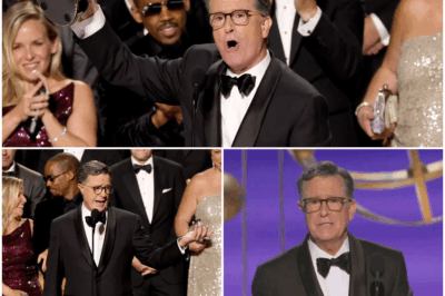 Stephen Colbert took the stage at the Emmy Awards Sunday night as a presenter, earning huge applause after his “The Late Show” was shockingly canceled by CBS earlier this year.