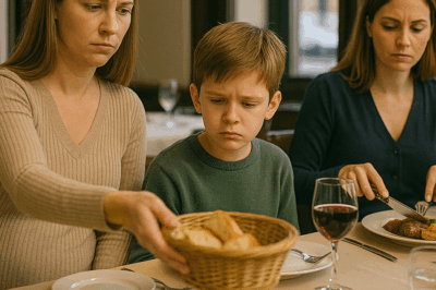 “At Dinner, My Sister Said, ‘We Didn’t Order for Your Son,’ and Handed Him a Bread Basket While Her Kids Ate $100 Meals. I Stayed Silent — Until the Bill Came, and She Learned What Fairness Really Tastes Like.”
