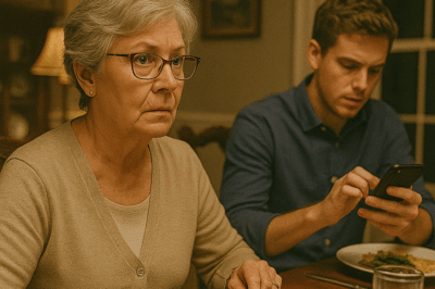 “At a Family Dinner, I Accidentally Glanced at My Son’s Notebook and Froze—Because He Was Practicing My Fake Signature to Forge Documents, and When I Confronted Him About It Later, the Truth That Came Out Shocked Everyone”