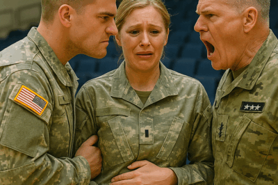 “Her Stepbrother Humiliated Her During the Military Promotion Ceremony, Pushing Her to the Ground While Everyone Laughed — But Seconds Later, the Hall Fell Silent When the General Slammed His Hand on the Table and Roared, ‘She Just Lost the Baby Because of You!’”
