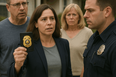 “The HOA Called the Cops on Us for ‘Suspicious Activity’ in Our Own Driveway. But When My Wife Quietly Stepped Forward, Flipped Open Her Badge, and Told Them Who She Really Was, the Entire Neighborhood Learned a Lesson They Would Never Forget About Judging People Too Quickly.”