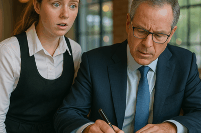 “I Was Just a Waitress Serving Coffee When a Billionaire CEO Signed His Documents—But the Moment My Eyes Landed on the Page and I Whispered, ‘That’s My Dad’s Signature,’ the Room Froze and His Entire World Shifted”