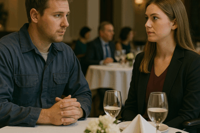 “A Poor Mechanic Arrived for a Blind Date and Accidentally Sat at the Wrong Table—He Thought the Elegant Woman in the Wheelchair Was Way Out of His League, Until He Discovered She Was the CEO’s Paralyzed Daughter—and the Real Reason She’d Been Waiting for Him All Along.”