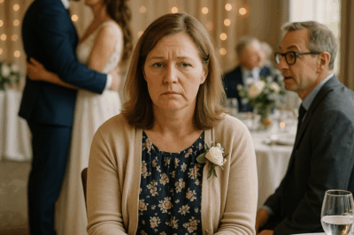“I Was Forced to Sit Alone at My Own Son’s Wedding — But When a Stranger Whispered ‘Act Like You’re With Me,’ Everything I Thought I Knew About My Family, My Past, and the Truth Behind That Day Began to Unravel.”