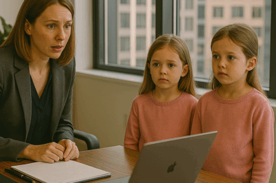 “Dad is sick, so we came instead.” The single father’s little twin girls walked bravely into the CEO’s office, clutching papers he was too weak to deliver—what happened next shocked the executives and changed the entire company forever.