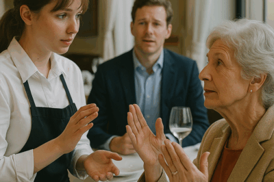 When a Shy Waitress Silently Signed to a Wealthy Customer’s Deaf Mother, Everyone in the Restaurant Stopped to Watch — But When the Billionaire Realized What She’d Just Said and Why She’d Learned Sign Language, His Reaction Changed Not Only Her Life, But the Future of His Family Forever