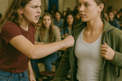 When the School Bully Slammed His Hand on the New Girl’s Lunch Tray, Mocking Her for “Dressing Like a Soldier,” Everyone Laughed — Until She Quietly Took Off Her Jacket, Revealing What Was Hidden on Her Sleeve, and the Whole Cafeteria Fell Silent as They Realized Who She Really Was