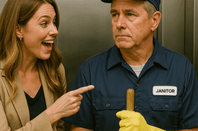 She arrogantly mocked the janitor for sharing an elevator with her in the corporate tower, but his calm response revealed a shocking truth about who he really was—and that single moment transformed her career, her pride, and her entire life.