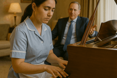 “Play this piece and I’ll give you $200 million,” the billionaire CEO laughed, mocking his maid in front of guests—yet when she sat at the piano and began to play, her secret talent left the entire mansion in stunned silence.