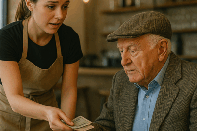 A kind-hearted waitress quietly paid for an old man’s coffee when he couldn’t find change in his pocket—never realizing he was actually a billionaire searching for someone genuine to inherit his legacy, and her simple gesture changed everything.