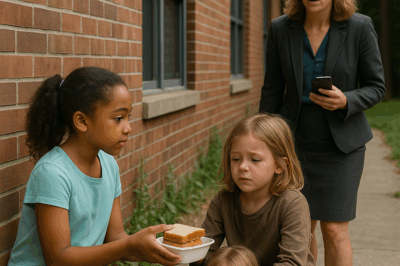 Each day, an 8-year-old girl quietly carried her lunch outside instead of eating in the cafeteria. One afternoon, her teacher grew curious and decided to follow her. What she discovered behind the school that day made her stop in her tracks — and call for help immediately.