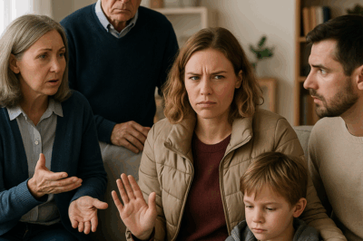 “The Doctor’s Parents Looked Down on the Single Mom Who Raised Their Grandson Alone — Whispering That She Wasn’t ‘Good Enough’ for Their Family. But When She Finally Stood in Their Living Room, Looked Them Straight in the Eye, and Said, ‘No More Favors for Your Son,’ Everything Changed — And the Truth About Who Had Really Built Their Son’s Success Left the Entire Family Speechless”