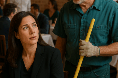 “A Female CEO Went Undercover to Dine at Her Own Five-Star Restaurant to See How Her Employees Really Treated Customers — But When the Quiet Janitor Walked Up, Looked Her Straight in the Eye, and Whispered Three Simple Words, She Dropped Her Fork and Realized Nothing About Her Company Was What She Thought”