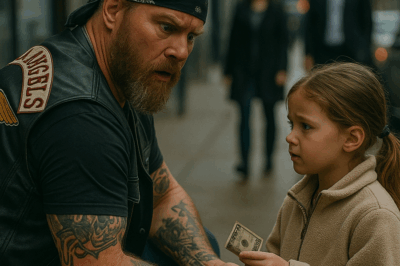 “A Tiny Girl Walked Up to a Fearless Biker and Slipped Five Dollars into His Hand, Begging for Help — But the Heart-Breaking Request She Whispered Left the Tough Rider Stunned and Completely Unprepared for What Came Next.”