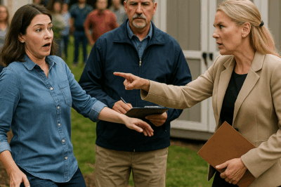 The HOA President Tried to Report My Backyard Shed for “Violating Neighborhood Standards” — She Thought She’d Get Me Fined or Forced to Tear It Down. But When the City Inspector Showed Up, He Took One Look at Her Property, Made a Call, and Gave Her the Ticket Instead.