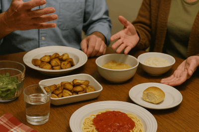“At the family dinner, my dad slammed his hand on the table and screamed in my face: ‘You and your kid are just freeloaders!’ The words shattered everything. But when my mom quietly stood up, wiped her hands on her apron, and said six words, the truth none of us expected came out.”