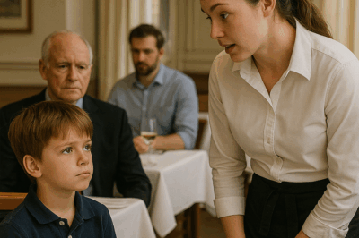 “‘Make My Son Speak, and I’ll Buy You This Restaurant,’ Said the Billionaire Father Who’d Tried Everything. The Waitress Just Smiled and Knelt Beside the Silent Boy — What Happened Next Left Every Customer in Shock, the Staff in Tears, and the Billionaire Himself Speechless as He Realized That the One Thing Money Couldn’t Buy Had Just Happened in Front of Him”