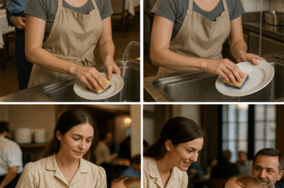 “My Little Daughter Pointed at the Woman Washing Dishes in the Restaurant Kitchen and Said, ‘Daddy, She Looks Like a Princess.’ I Laughed — Until the Woman Turned Around, and I Realized She Wasn’t Just a Stranger. What Happened Next Changed Everything I Thought I Knew About Grace, Dignity, and Love.”