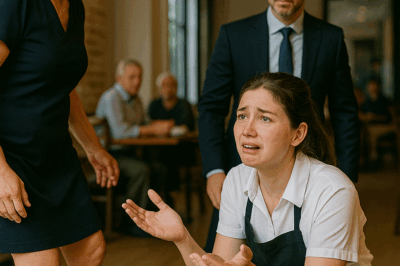 “‘Don’t Kick Me, Again Please…’ the Waitress Cried as the Arrogant Manager Laughed in Front of the Customers — But Seconds Later, a Quiet Man at the Corner Table Stood Up, Took Off His Cap, and Revealed He Was the Billionaire Owner of the Entire Restaurant Chain, and What He Did Next Left Everyone in the Room Frozen With Shock and Begging for Mercy”