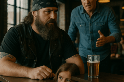 “A Terrified Girl Crawled Under a Stranger’s Table at a Roadside Diner to Escape Her Stepdad — The Man She Hid Behind Wore a Leather Jacket, Covered in Tattoos, and Looked Dangerous, But What He Did Next Left the Whole Diner Stunned and Changed Both Their Lives Forever.”