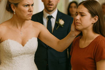 “The Arrogant Bride Slapped a Simple Girl in Front of Hundreds of Guests at Her Lavish Wedding — Laughing as Everyone Watched the Humiliation, Completely Unaware That the Quiet Girl She Just Insulted Was Her Groom’s Long-Lost Sister, Who Had Been Living Under a Different Name — But When the Truth Was Revealed Moments Later, the Groom’s Reaction and the Shocking Twist That Followed Left the Entire Wedding in Chaos and the Bride Begging for Forgiveness”