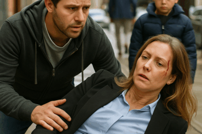 “A Single Dad Found an Injured Woman on a Rainy Street and Rushed Her to Safety — Only When He Saw Her Face Under the Hospital Lights Did He Realize She Was the Ruthless CEO Who Had Fired Him Years Ago. But Instead of Leaving Her There, He Made a Choice That Stunned Every Doctor — and When She Woke Up, What She Said to Him Changed Both Their Lives Forever”