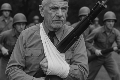They Laughed When The Old Veteran Showed Up for Combat Drills — They Mocked His Limp and Broke His Right Arm “By Accident.” But The Next Morning, He Showed Up Anyway, Fought With One Arm, and What Happened During That Final Drill Left the Entire Base in Silence and the Bullies in Tears…