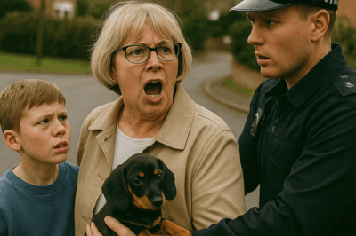 “HOA Karen” Called the Police and Stole My 10-Year-Old Son’s Puppy Claiming It Was ‘Against Neighborhood Rules’—But When the Truth About What She Did Came Out on Camera, the Whole Community Turned Against Her, Her Fake Power Collapsed Overnight, and the One Thing She Never Expected to Happen Ended Up Landing Her in Handcuffs in Front of Everyone
