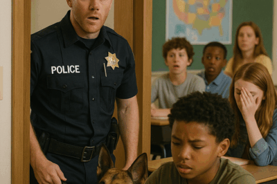“The Day a U.S. Police Officer and His Loyal K9 Arrived to Pick Up His Foster Son — And the Unbelievable Secret Waiting Behind the Door of Classroom 4C That Left the Entire School Frozen in Shock”