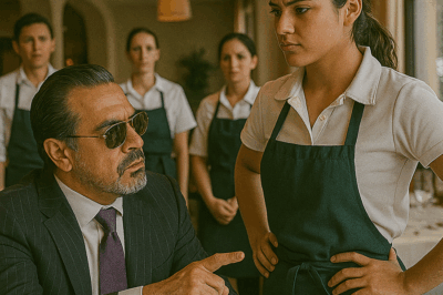 Everyone at the five-star restaurant whispered about the billionaire…