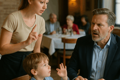 “TALK TO MY DEAF SON!” — The Arrogant Billionaire Sneered at the Waitress, Mocking Her Kindness and Her Job. But When She Started Signing to His Boy, His World Fell Silent. The Whole Restaurant Watched As the Humble Waitress Did What All His Money Couldn’t — She Spoke to the Heart He’d Forgotten. What Happened Next Changed the Billionaire’s Life, His Son’s Future, and the Meaning of the Word ‘Listening’ Forever.