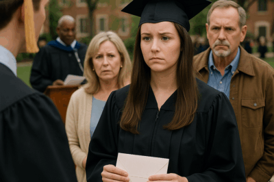 At My Graduation, My Dad Handed Me a “Final Goodbye Letter” and Walked Away—But When the CEO Stepped On Stage and Called My Name, My Entire Family Froze as the Truth Exploded in Front of Everyone