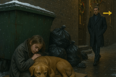 Please don’t take my dog. He’s all I have. I’m not here to take him. Single dad CEO found a little girl and her dog sleeping on trash on Christmas Eve. The truth left him stunned. Snow fell hard that Christmas Eve,