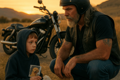The sun was dipping low behind the Wyoming hills when Jack Harlow, a rugged biker in his late forties, spotted the boy. The child couldn’t have been older than seven — small, pale, wearing a hoodie two sizes too big.
