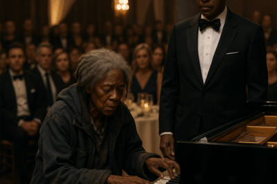 At a glittering charity gala, a frail, homeless Black woman was being dragged out by two security guards. Desperate, she cried out, “Please — just let me play the piano for something to eat