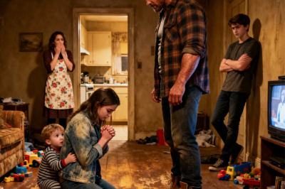 “Terrified Girl Dropped to Her Knees Begging for Mercy in a Shadow-Filled Home as Her Stepfather’s Alarming Behavior Turned Night Into a Mystery That Left an Entire Community Asking What Really Happened to Her and the Boy Hiding Behind Her”